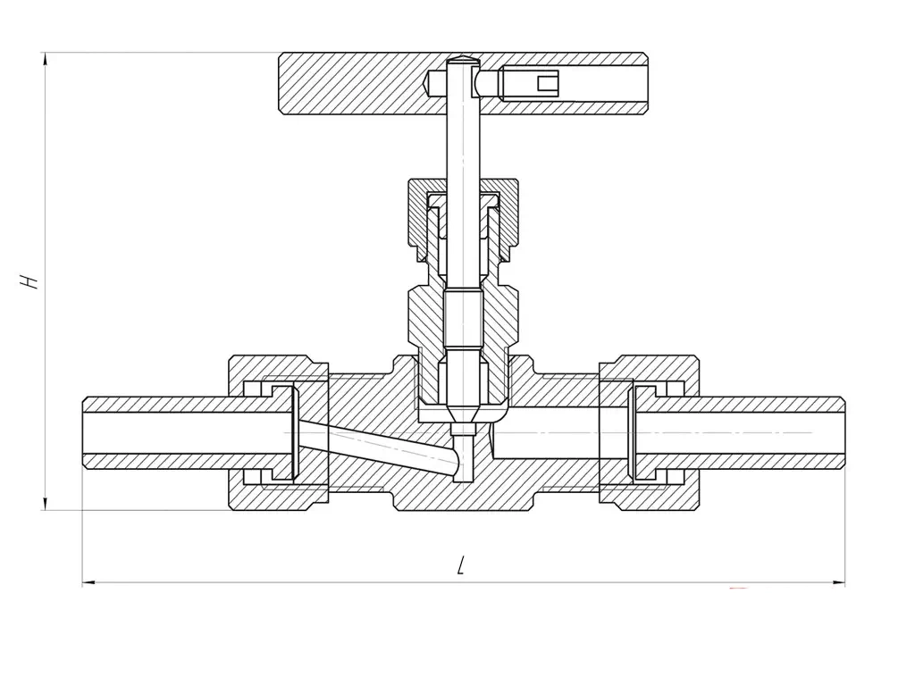 Игольчатый вентиль на схеме